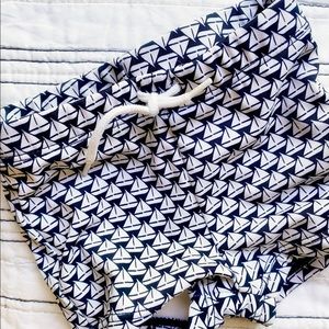 Janie and Jack Teeny Euro Trunks in Sailboat Print